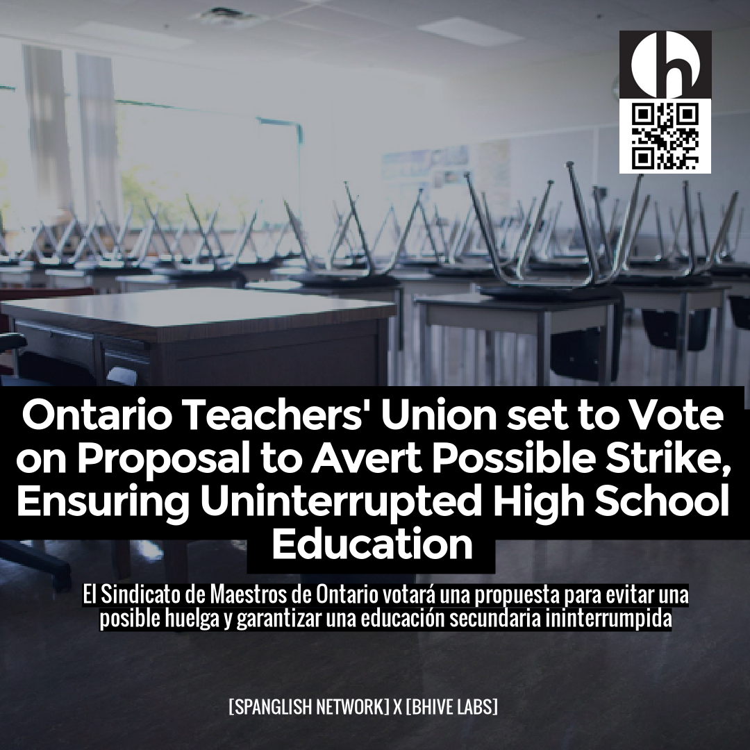 Ontario Teachers' Union set to Vote on Proposal to Avert Possible Strike, Ensuring Uninterrupted High School Education