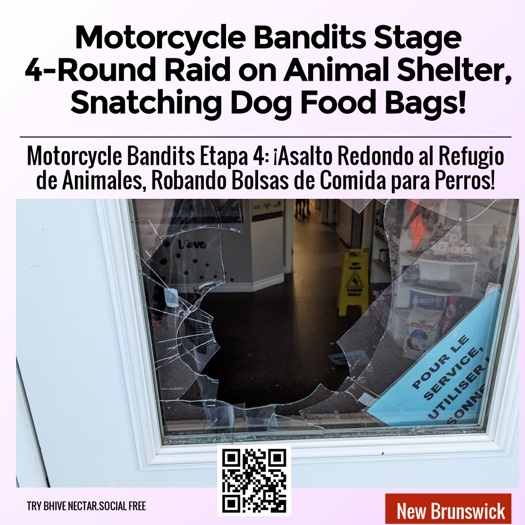 Motorcycle Bandits Stage 4-Round Raid on Animal Shelter, Snatching Dog Food Bags!