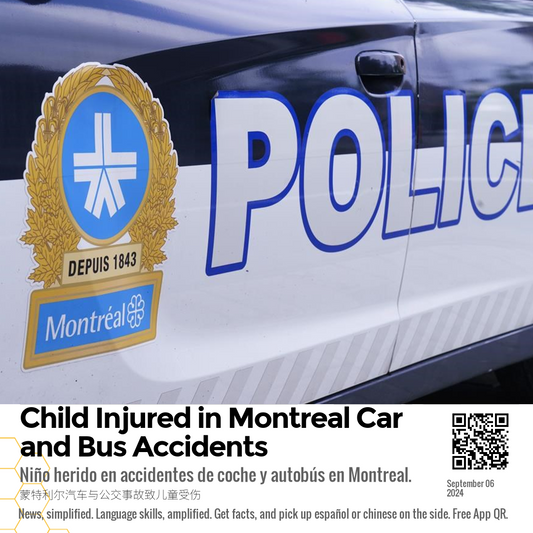 Child Injured in Montreal Car and Bus Accidents