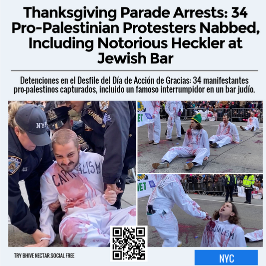 Thanksgiving Parade Arrests: 34 Pro-Palestinian Protesters Nabbed, Including Notorious Heckler at Jewish Bar