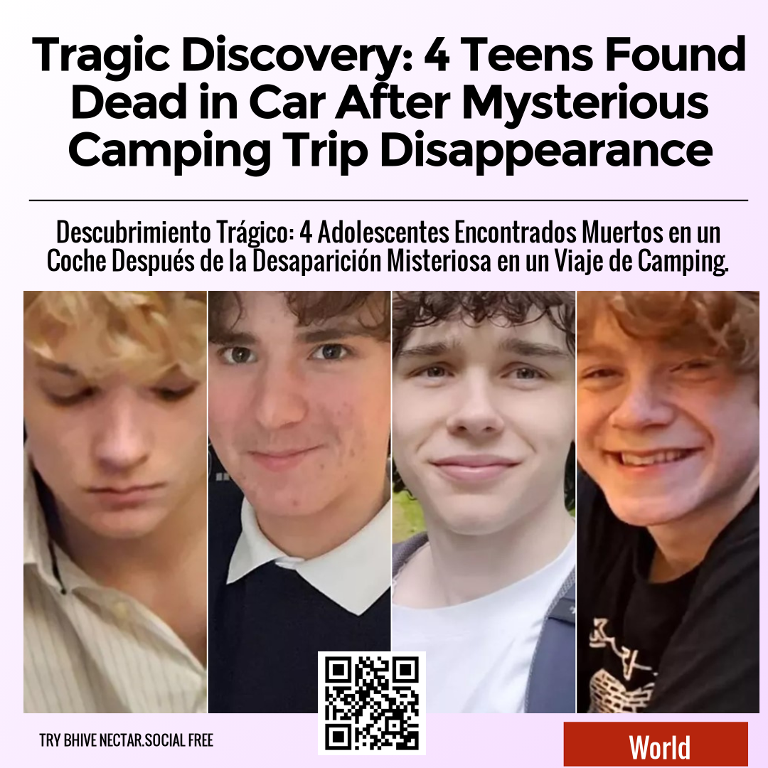 Tragic Discovery: 4 Teens Found Dead in Car After Mysterious Camping Trip Disappearance