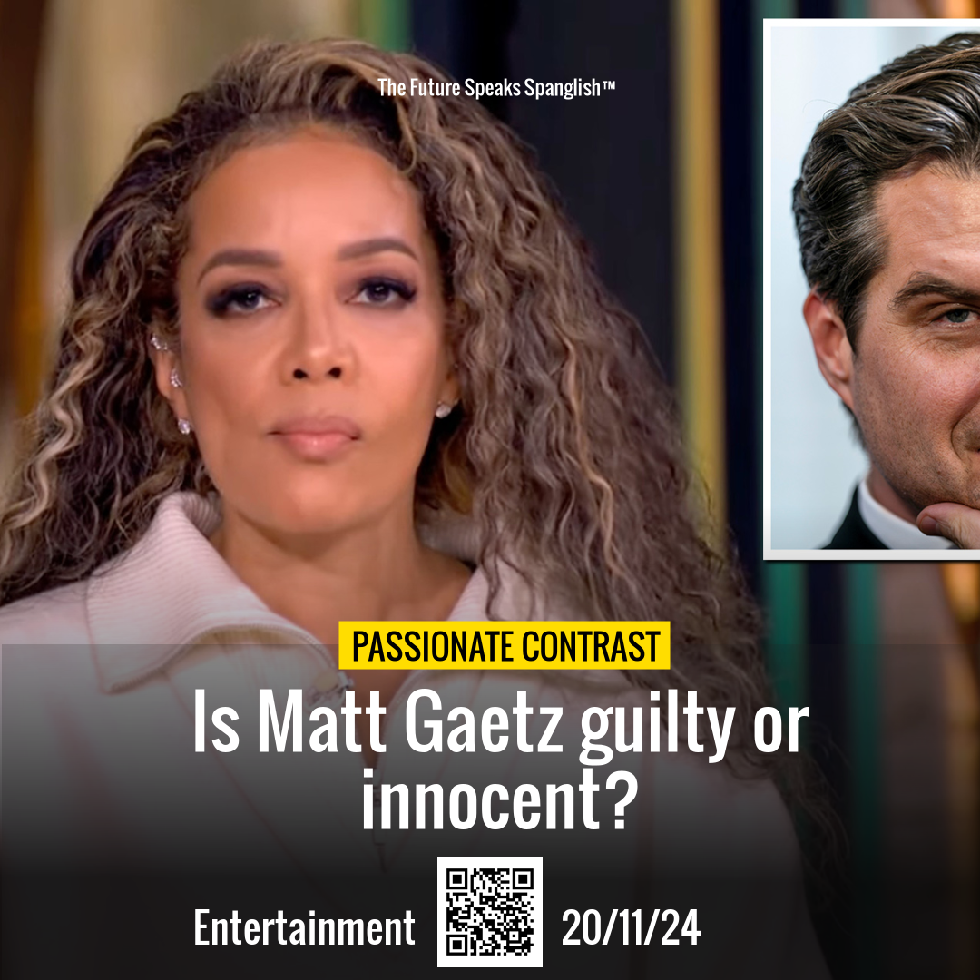 Sunny Hostin Calls Out Gaetz on Serious Allegations