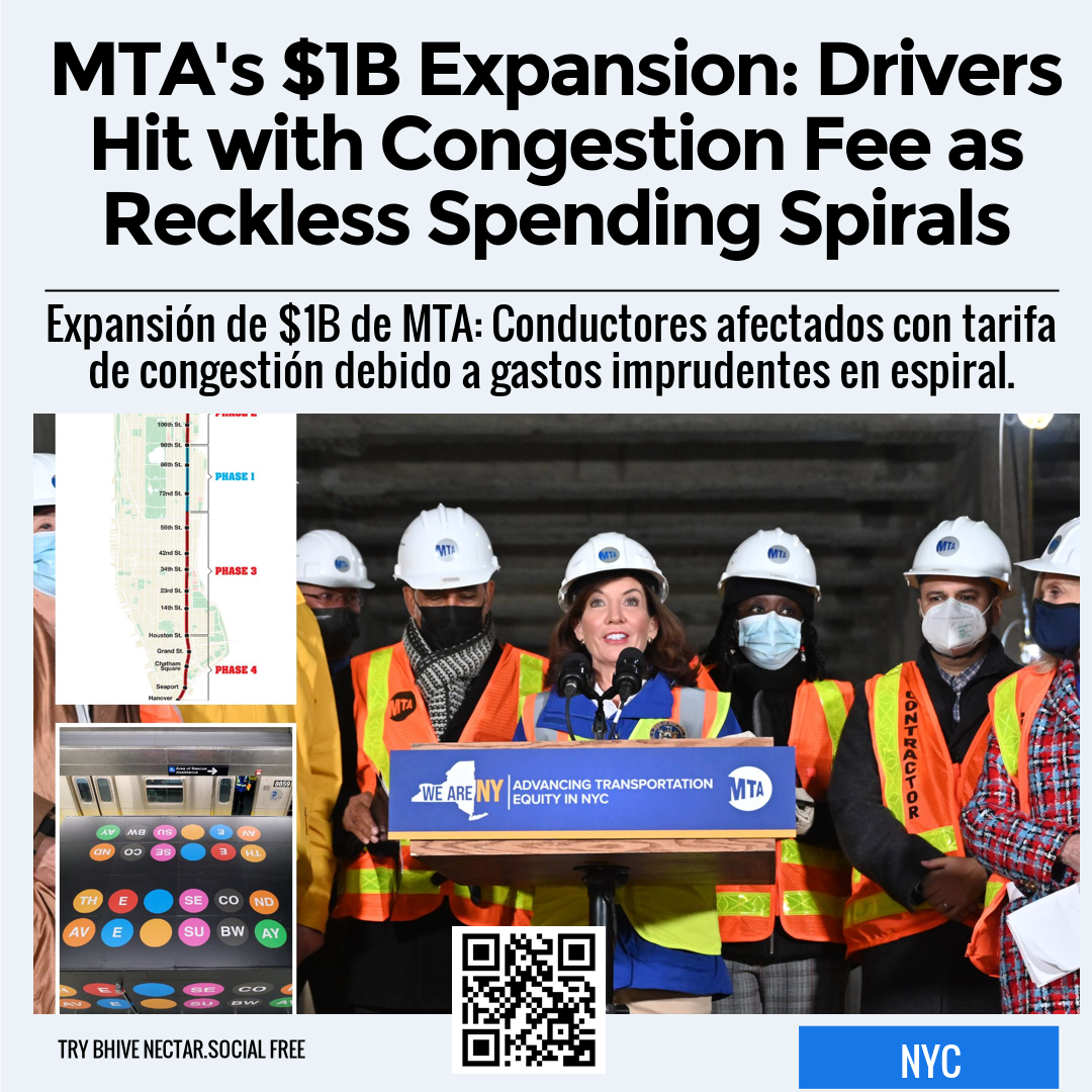 MTA's $1B Expansion: Drivers Hit with Congestion Fee as Reckless Spending Spirals