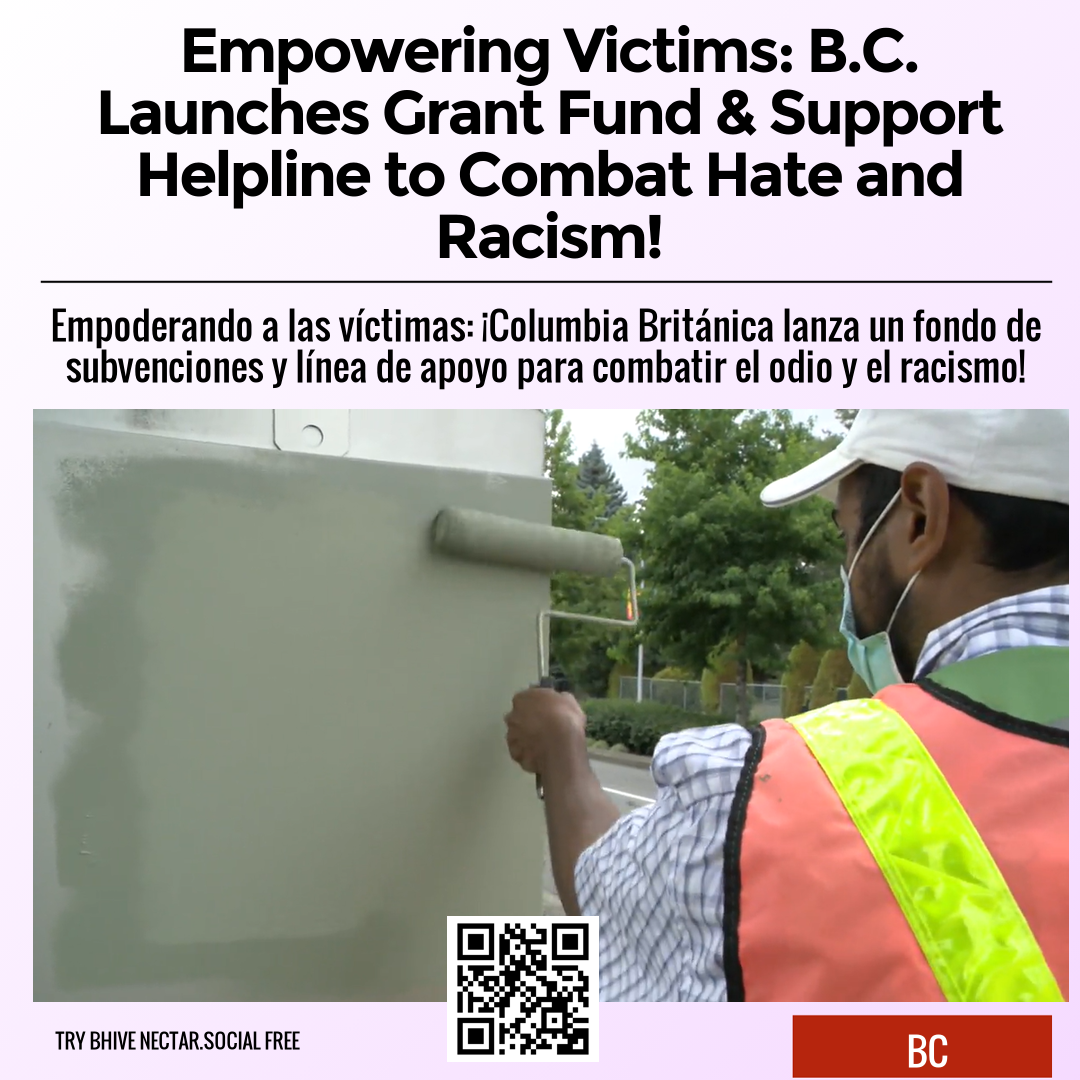 Empowering Victims: B.C. Launches Grant Fund & Support Helpline to Combat Hate and Racism!