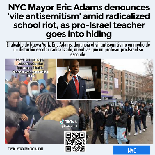 NYC Mayor Eric Adams denounces 'vile antisemitism' amid radicalized school riot, as pro-Israel teacher goes into hiding