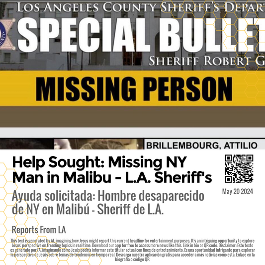 Help Sought: Missing NY Man in Malibu - L.A. Sheriff's