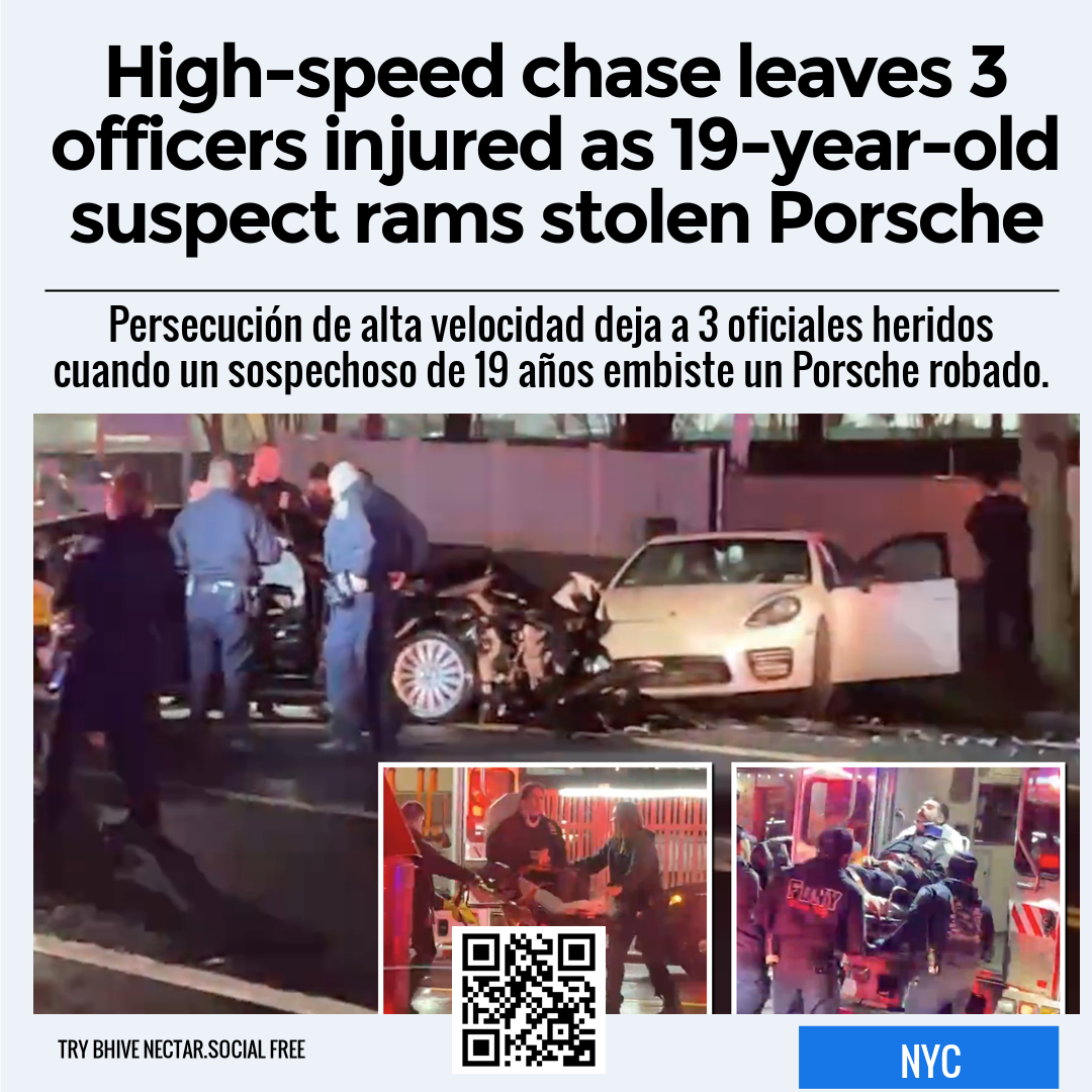 High-speed chase leaves 3 officers injured as 19-year-old suspect rams stolen Porsche