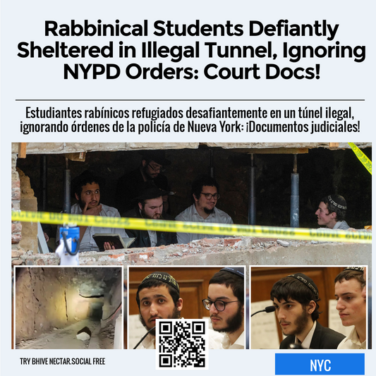 Rabbinical Students Defiantly Sheltered in Illegal Tunnel, Ignoring NYPD Orders: Court Docs!