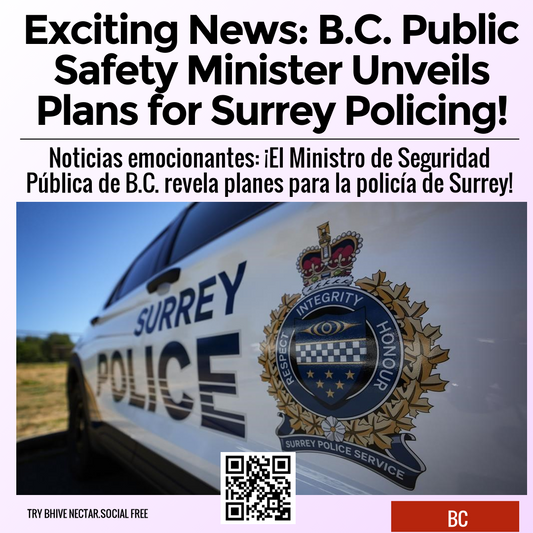 Exciting News: B.C. Public Safety Minister Unveils Plans for Surrey Policing!