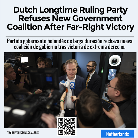 Dutch Longtime Ruling Party Refuses New Government Coalition After Far-Right Victory