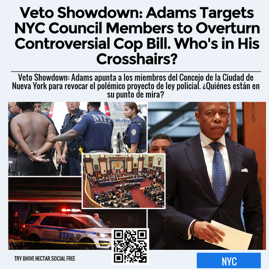 Veto Showdown: Adams Targets NYC Council Members to Overturn Controversial Cop Bill. Who's in His Crosshairs?