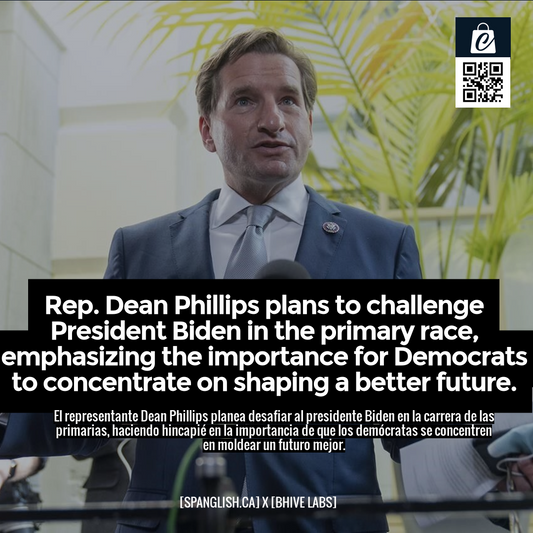 Rep. Dean Phillips plans to challenge President Biden in the primary race, emphasizing the importance for Democrats to concentrate on shaping a better future.