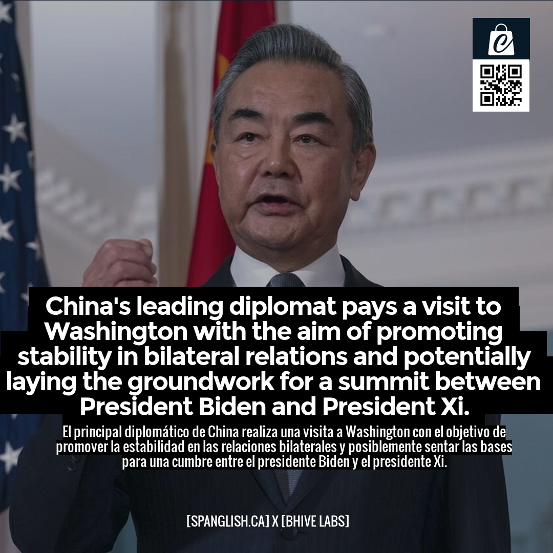 China's leading diplomat pays a visit to Washington with the aim of promoting stability in bilateral relations and potentially laying the groundwork for a summit between President Biden and President Xi.