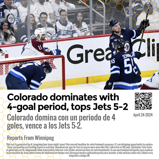 Colorado dominates with 4-goal period, tops Jets 5-2