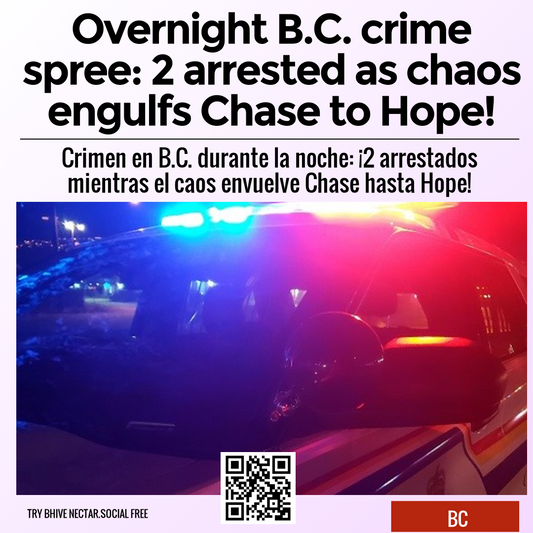 Overnight B.C. crime spree: 2 arrested as chaos engulfs Chase to Hope!