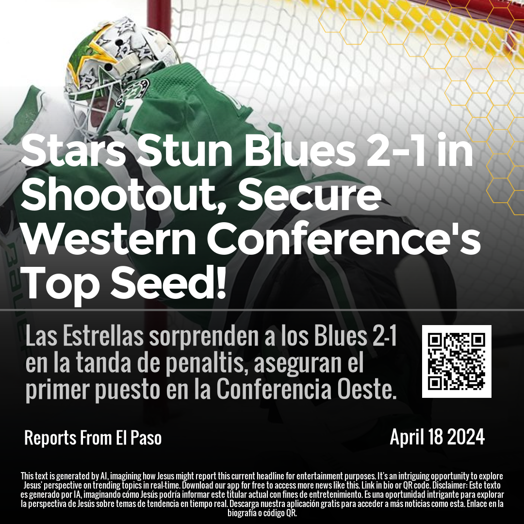 Stars Stun Blues 2-1 in Shootout, Secure Western Conference's Top Seed!