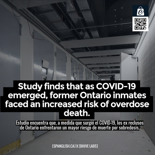 Study finds that as COVID-19 emerged, former Ontario inmates faced an increased risk of overdose death.