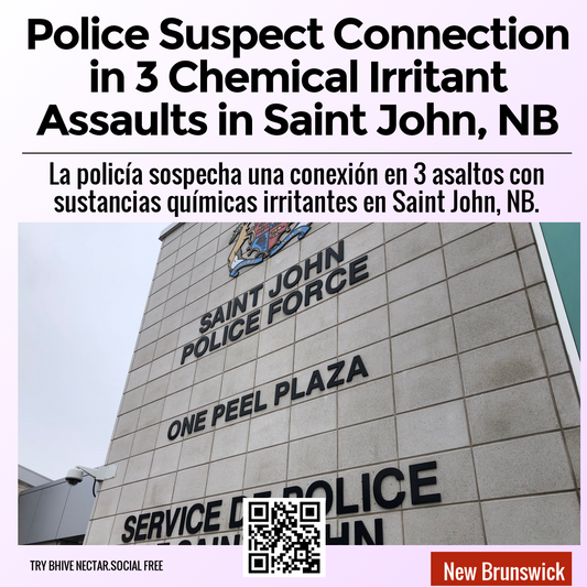 Police Suspect Connection in 3 Chemical Irritant Assaults in Saint John, NB