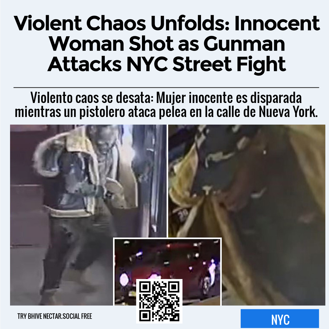 Violent Chaos Unfolds: Innocent Woman Shot as Gunman Attacks NYC Street Fight