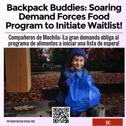 Backpack Buddies: Soaring Demand Forces Food Program to Initiate Waitlist!