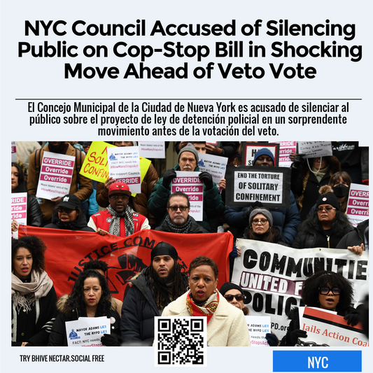 NYC Council Accused of Silencing Public on Cop-Stop Bill in Shocking Move Ahead of Veto Vote