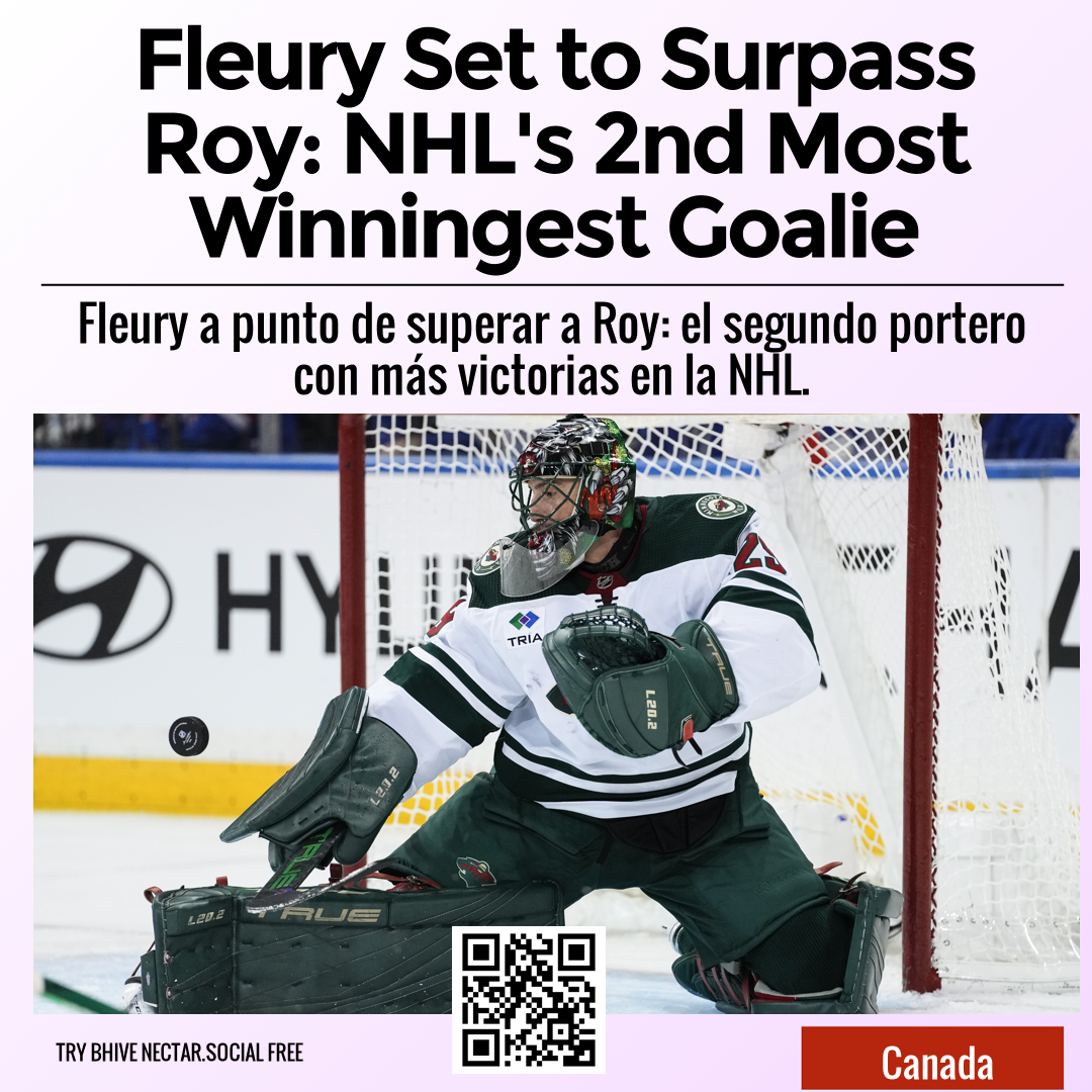 Fleury Set to Surpass Roy: NHL's 2nd Most Winningest Goalie